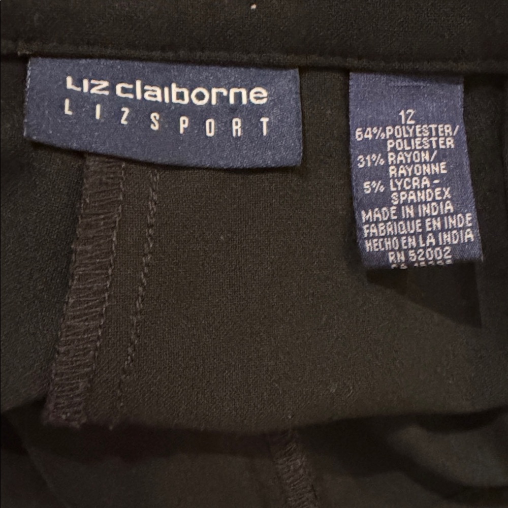 Liz Claiborne LizSport Made in India Trousers button waist-poly/rayon/lycra - Picture 6 of 7